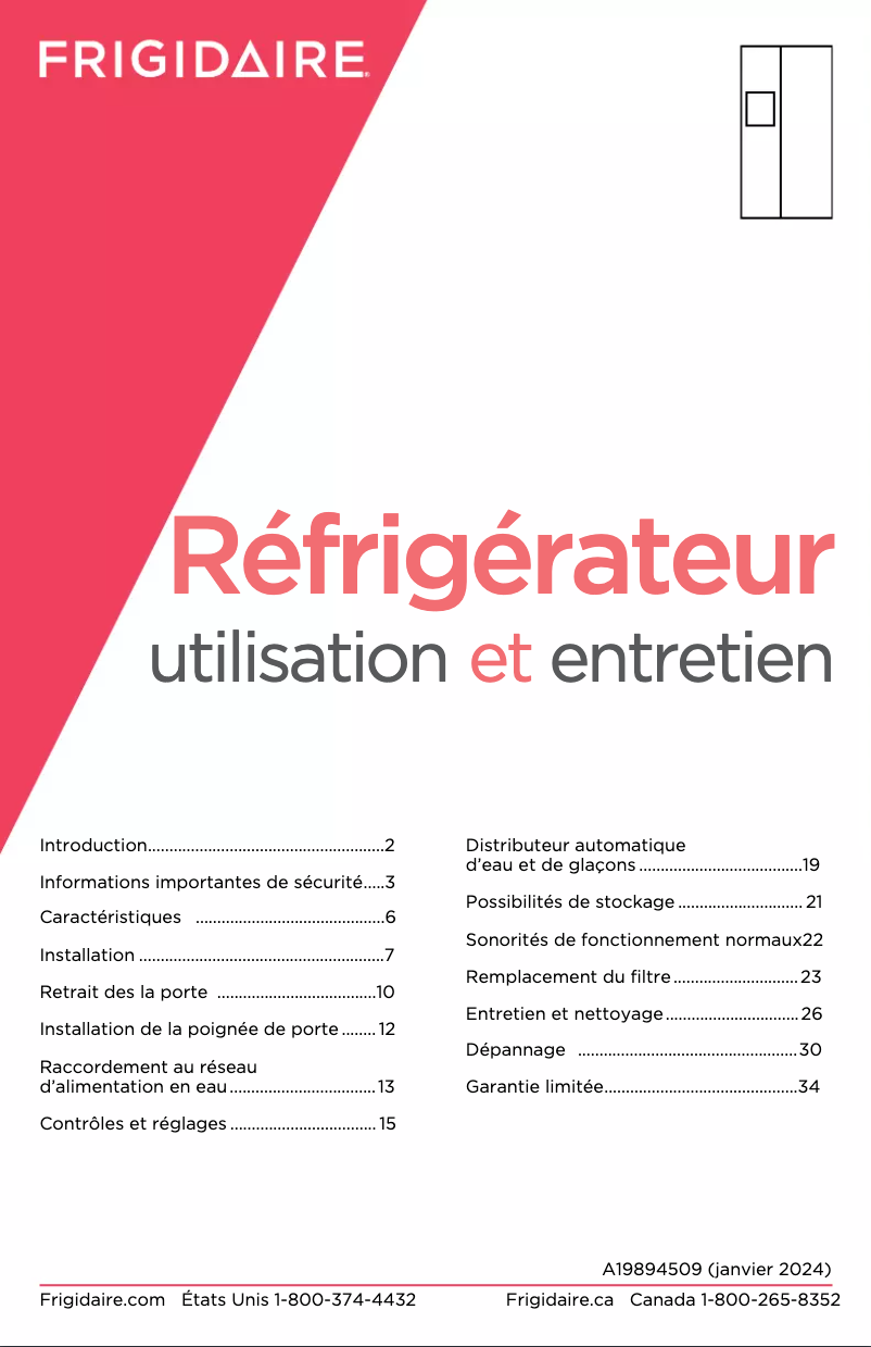 Page n°1 - Label énergétique Frigidaire FRSS2623AB