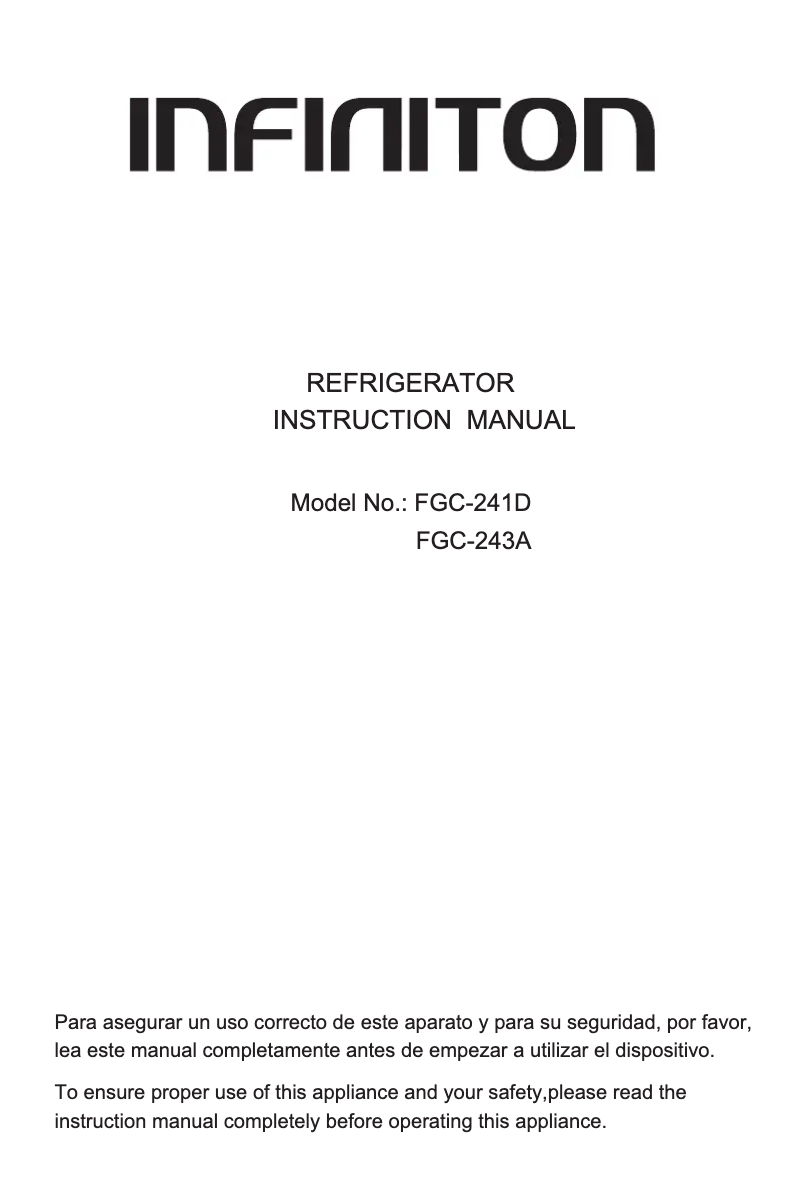 Image de la première page du manuel de l'appareil FGC-243A