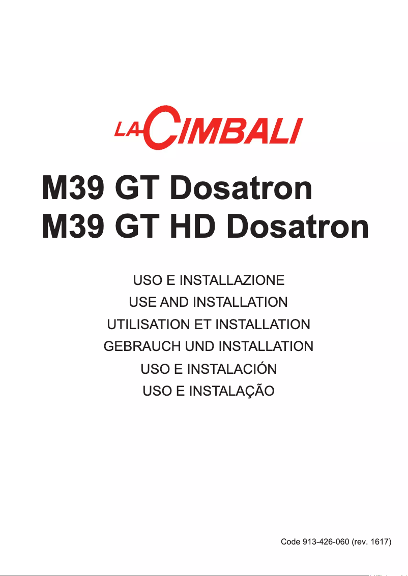 Image de la première page du manuel de l'appareil M39 GT HD Dosatron
