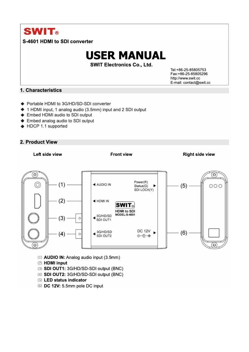 Image de la première page du manuel de l'appareil S-4601