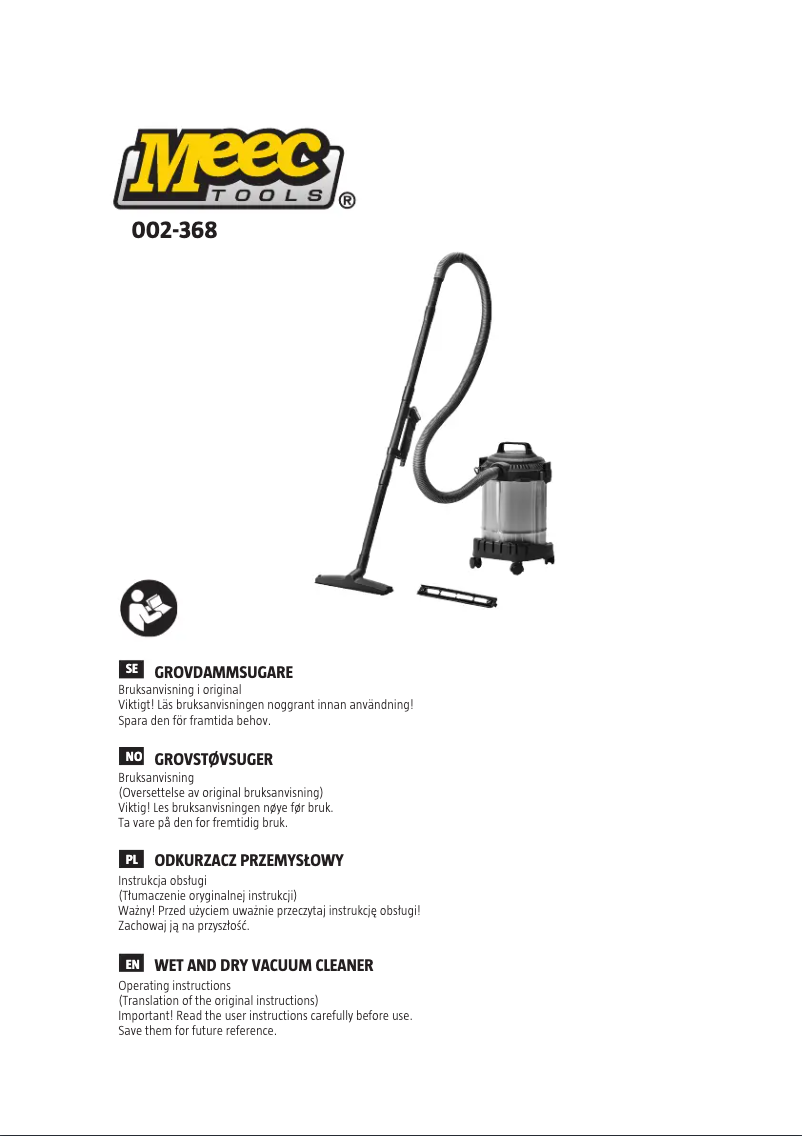 Page 1 de la notice Manuel utilisateur Meec Tools 002-368