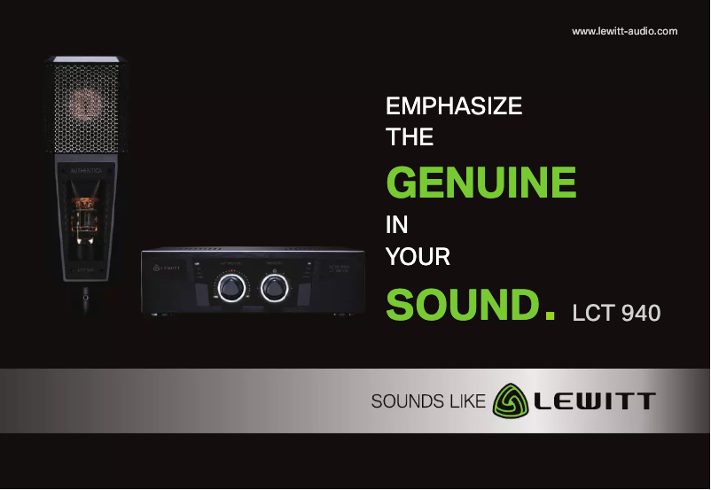Página 1 del manual Manual de usuario Lewitt Authentica LCT 940