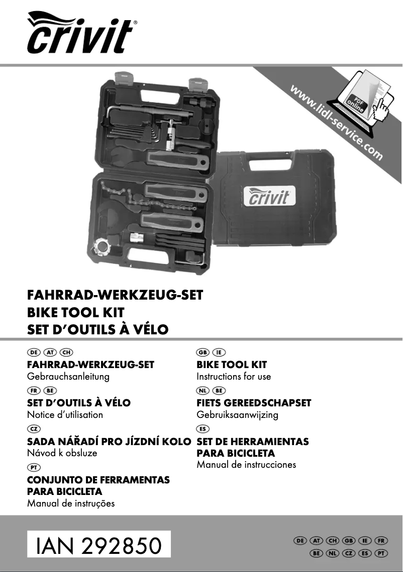 Page 1 de la notice Manuel utilisateur Crivit IAN 292850