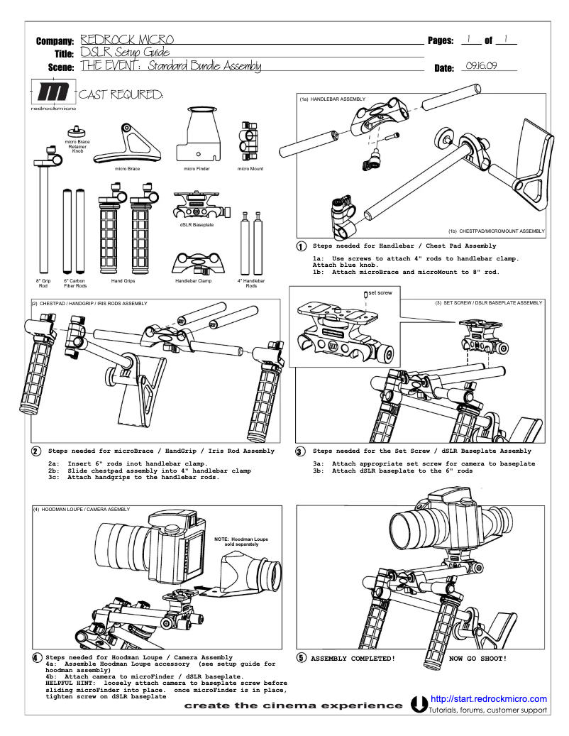 Page 1 de la notice Manuel utilisateur Redrock Micro TheEvent