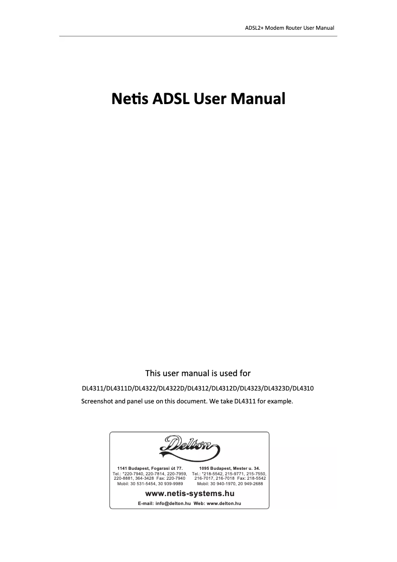 Page 1 de la notice Mode d'emploi Netis DL4323D