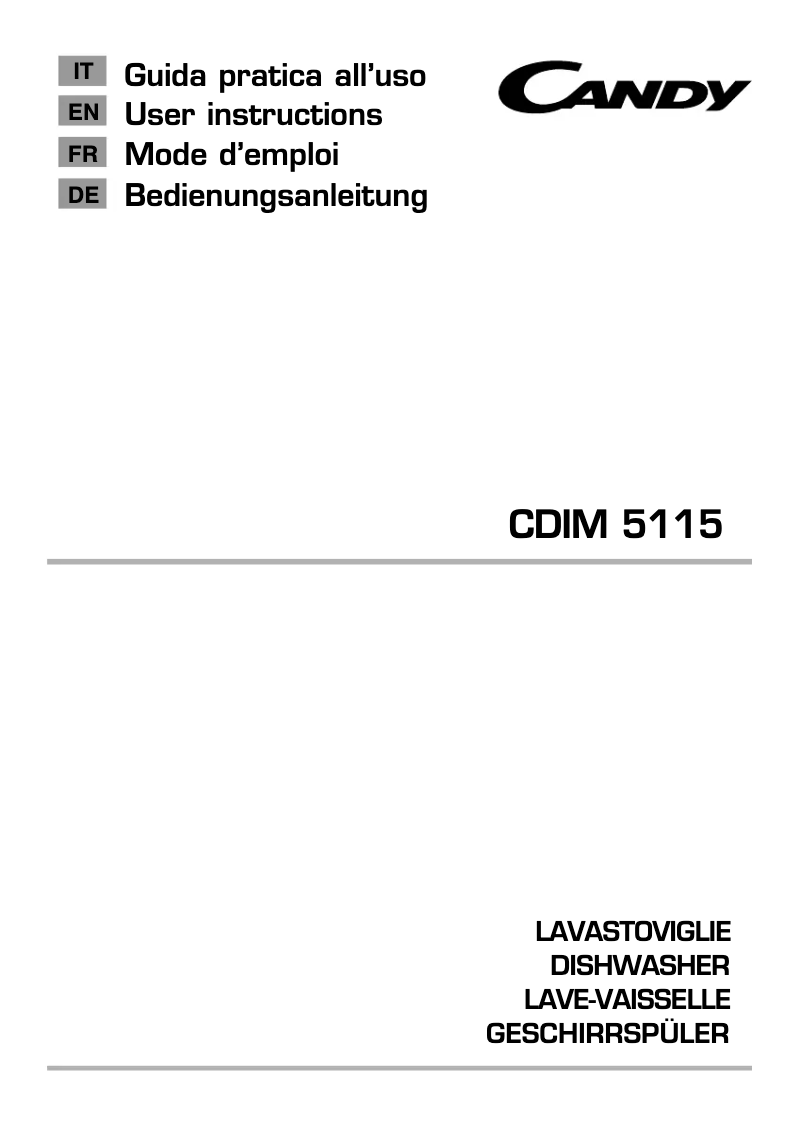 Page n°1 - Manuel utilisateur Candy CDIM 3653