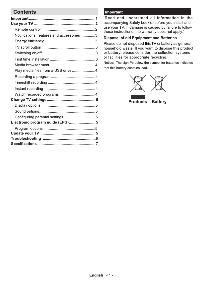 Image de la première page du manuel de l'appareil 28PFL2908H