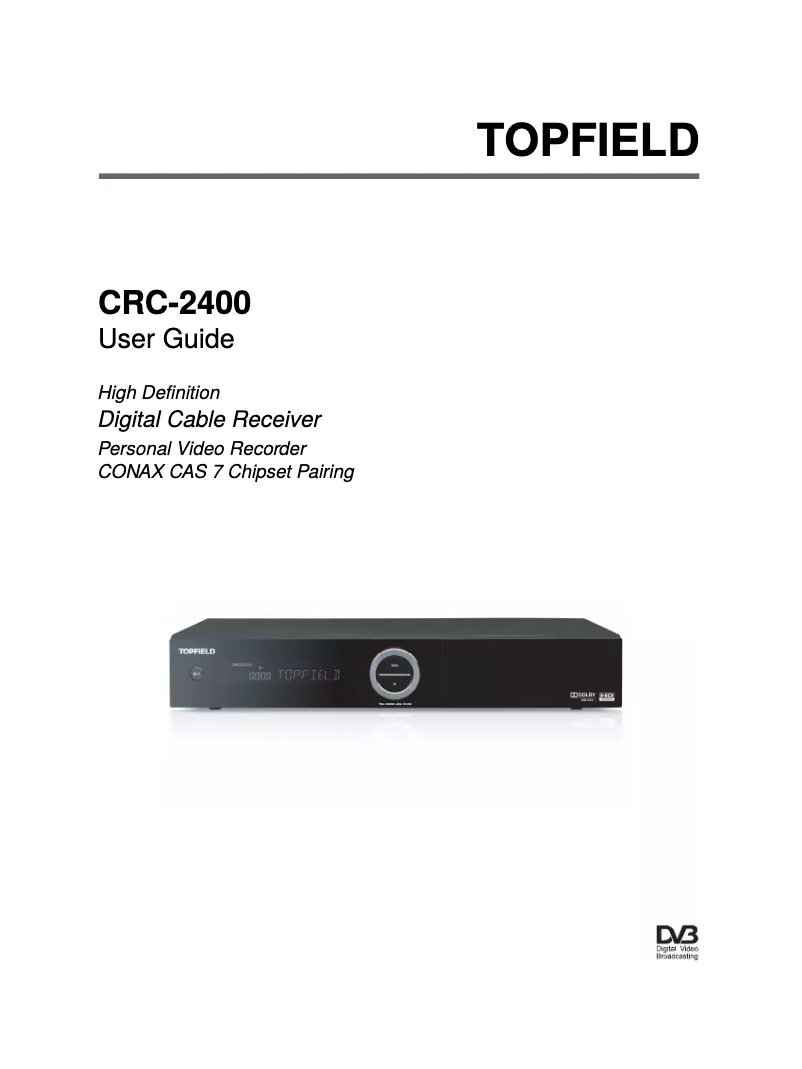 Image de la première page du manuel de l'appareil CRC-2400