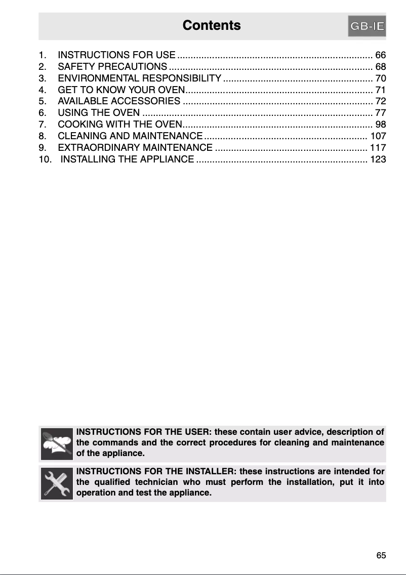 Page 1 de la notice Manuel utilisateur Smeg SC115
