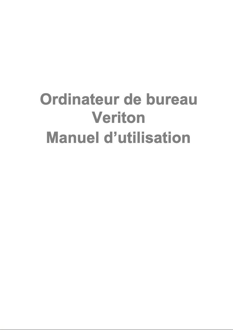 Page n°1 - Manuel utilisateur Acer Veriton X4660G