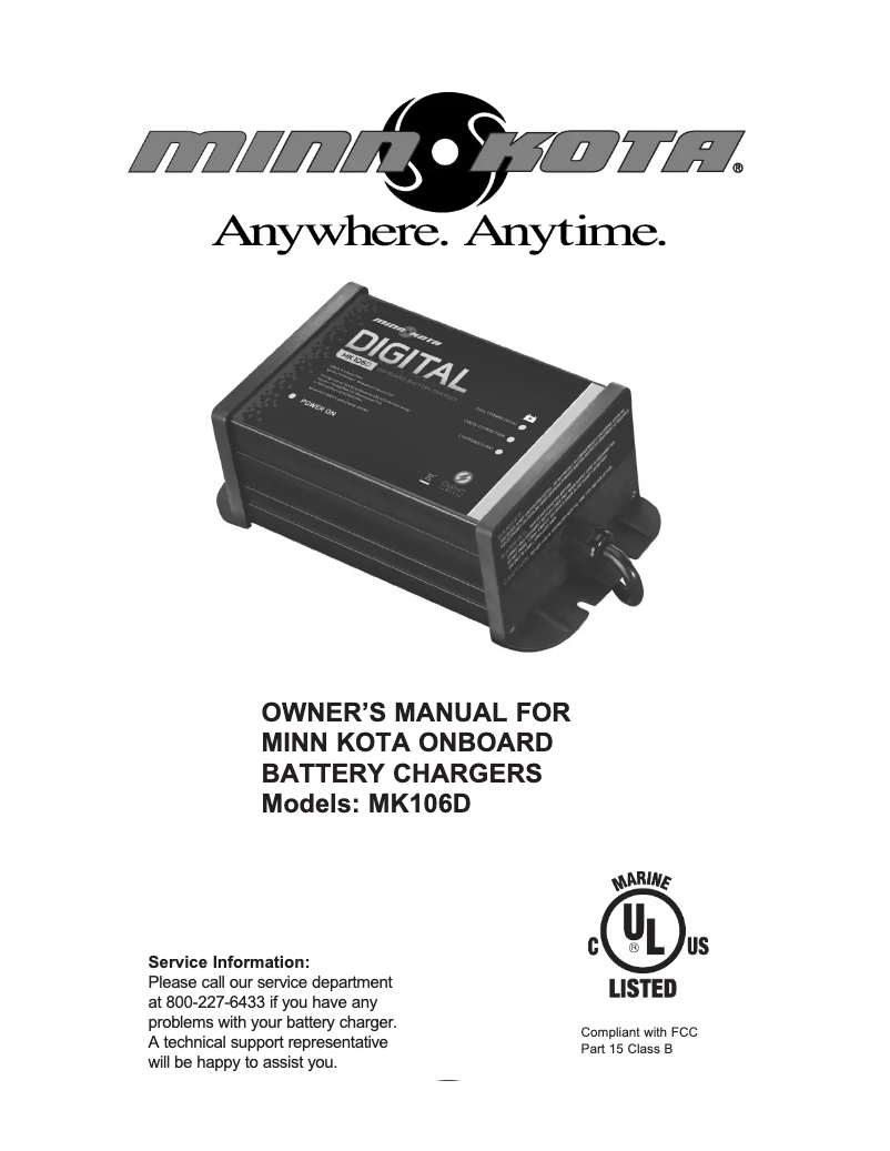 Page 1 de la notice Manuel utilisateur Minn Kota MK 106D