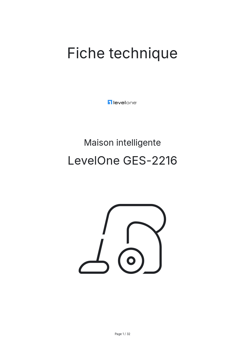 Page n°1 - Fiche technique LevelOne GES-2216