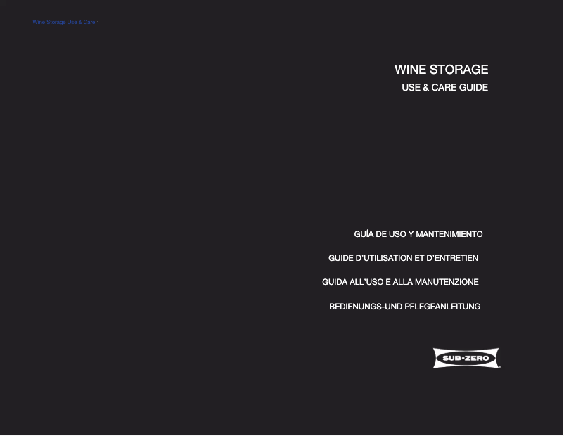 Page 1 de la notice Manuel utilisateur Sub-Zero ICB427G