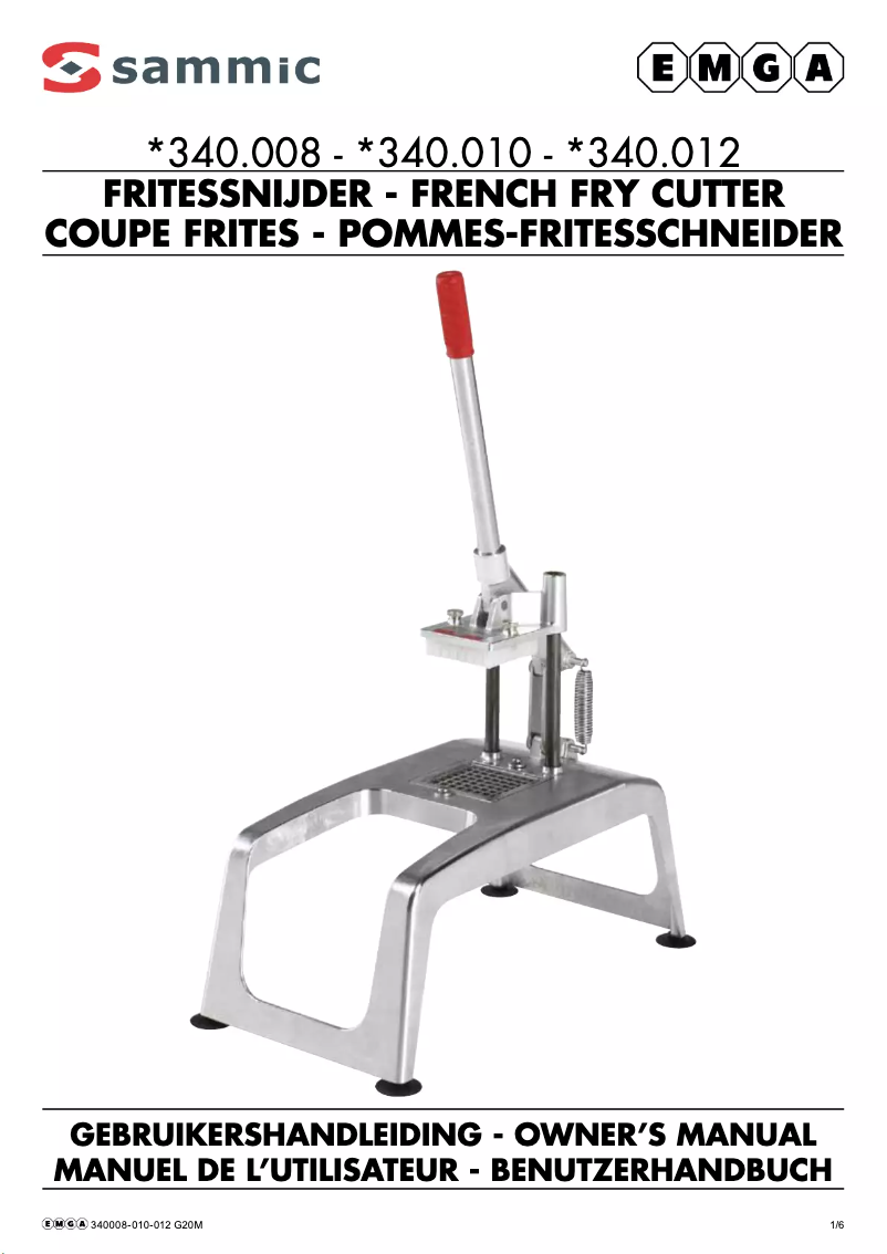 Page 1 de la notice Manuel utilisateur Sammic 340010