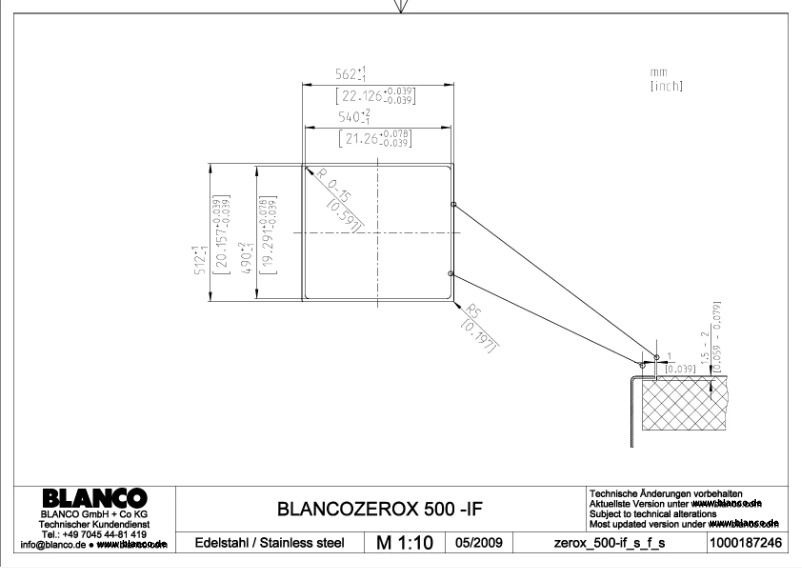 Page n°1 - Manuel utilisateur BLANCO ZEROX 500-IF/A