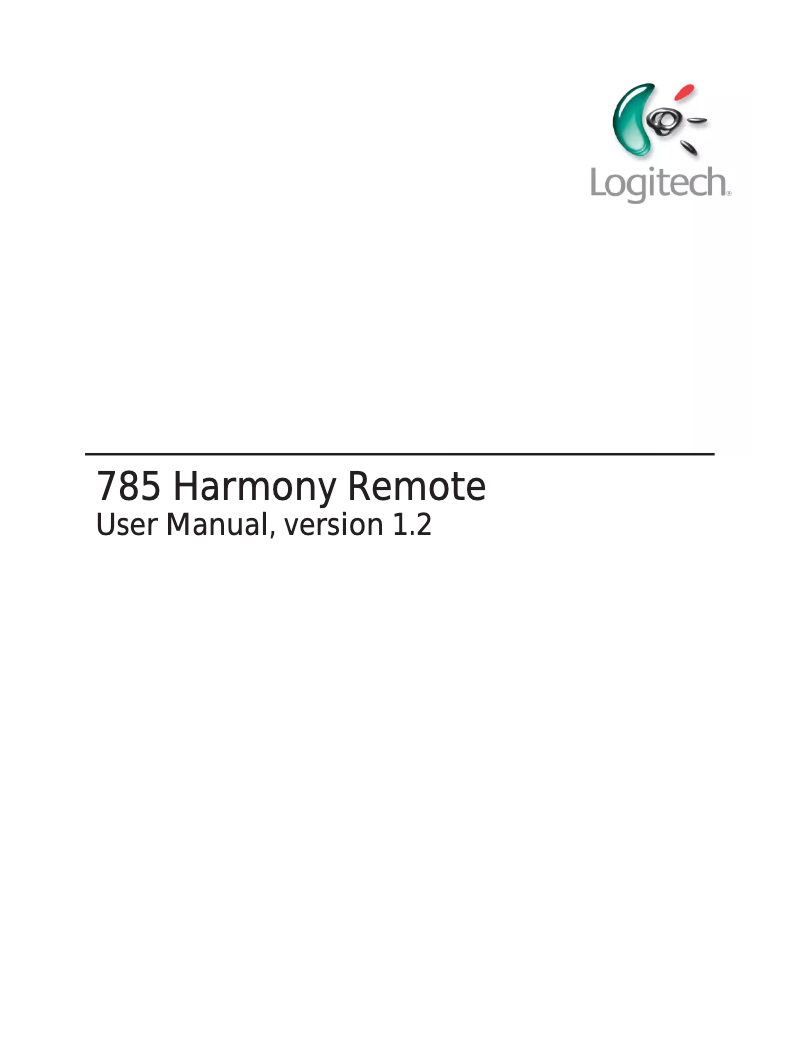 Page 1 de la notice Manuel utilisateur Logitech Harmony 785
