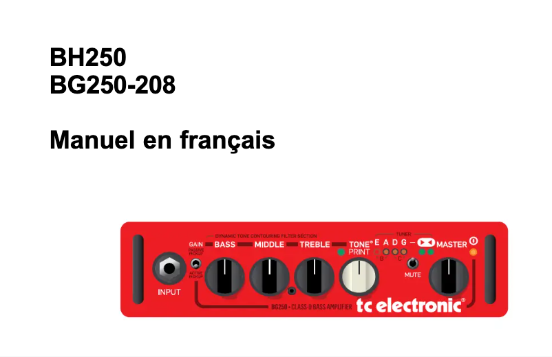 Image de la première page du manuel de l'appareil BH250