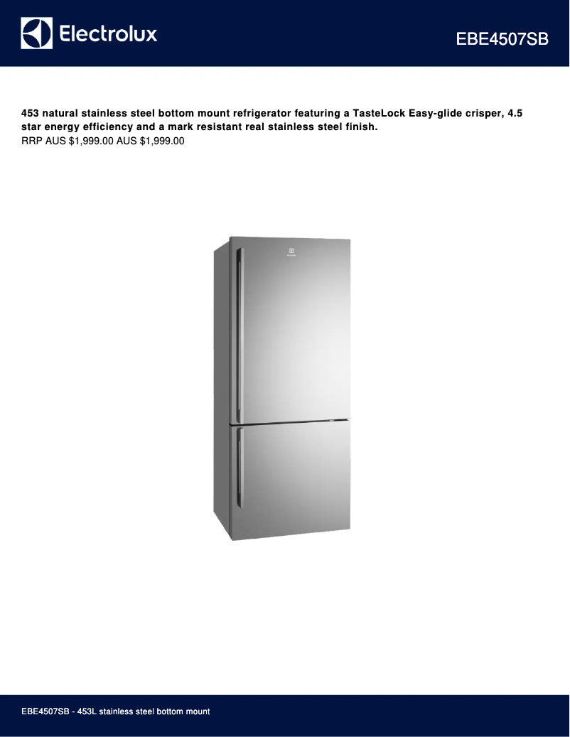 Image de la première page du manuel de l'appareil EBE4507SB