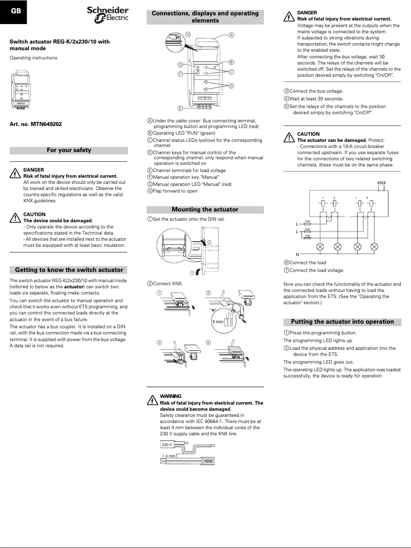 Page 1 de la notice Manuel utilisateur Schneider MTN649202