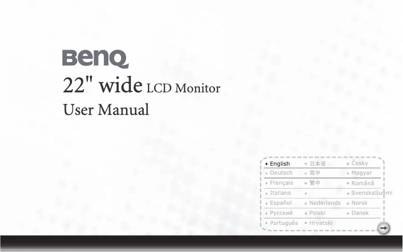 Page n°1 - Manuel utilisateur BenQ T221W