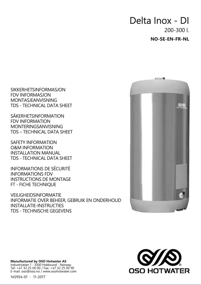 Image de la première page du manuel de l'appareil Delta Inox DI 300 l