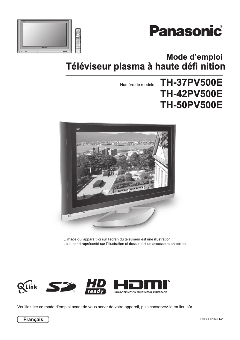 Page 1 de la notice Manuel utilisateur Panasonic TH-37PV500E