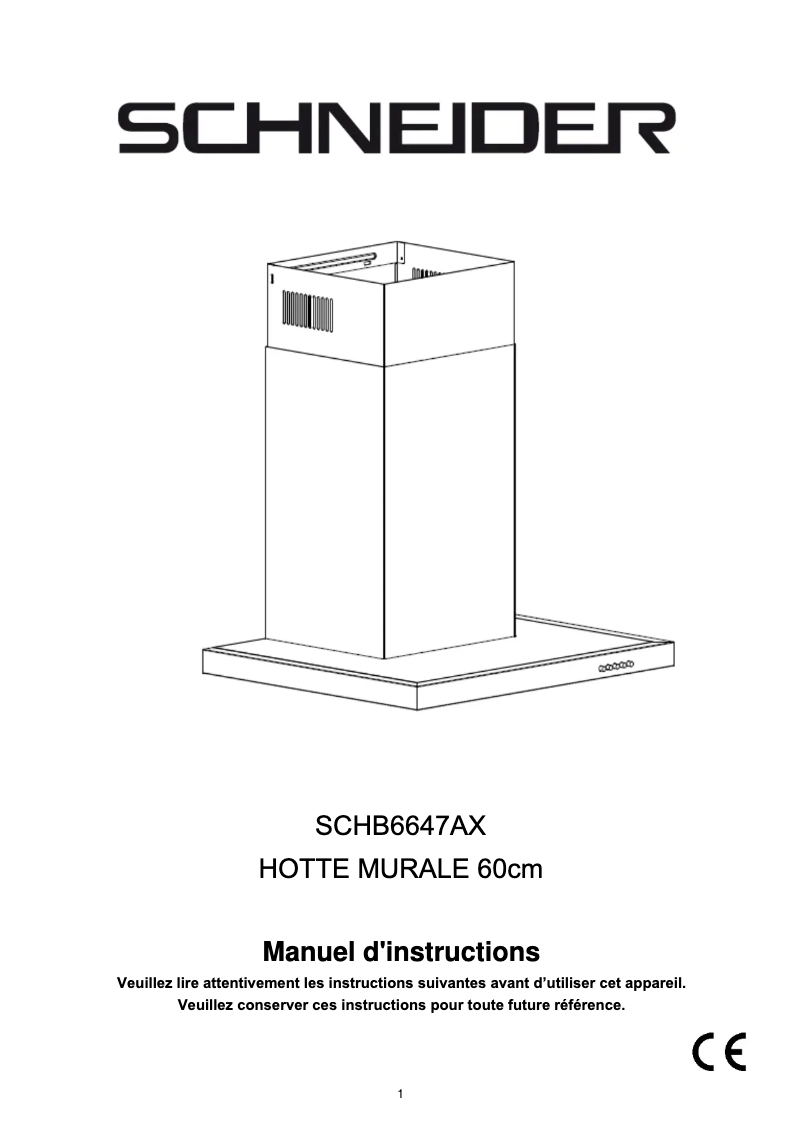 Page 1 de la notice Manuel utilisateur Schneider SCHB6647AX