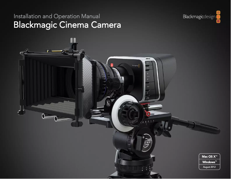 Page 1 de la notice Manuel utilisateur Blackmagic Design Cinema Camera EF