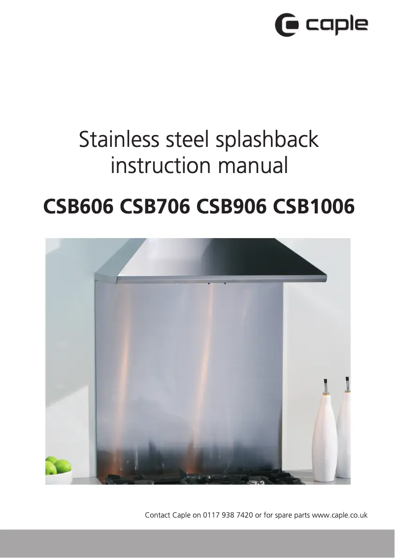 Page n°1 - Manuel utilisateur Caple CSB906