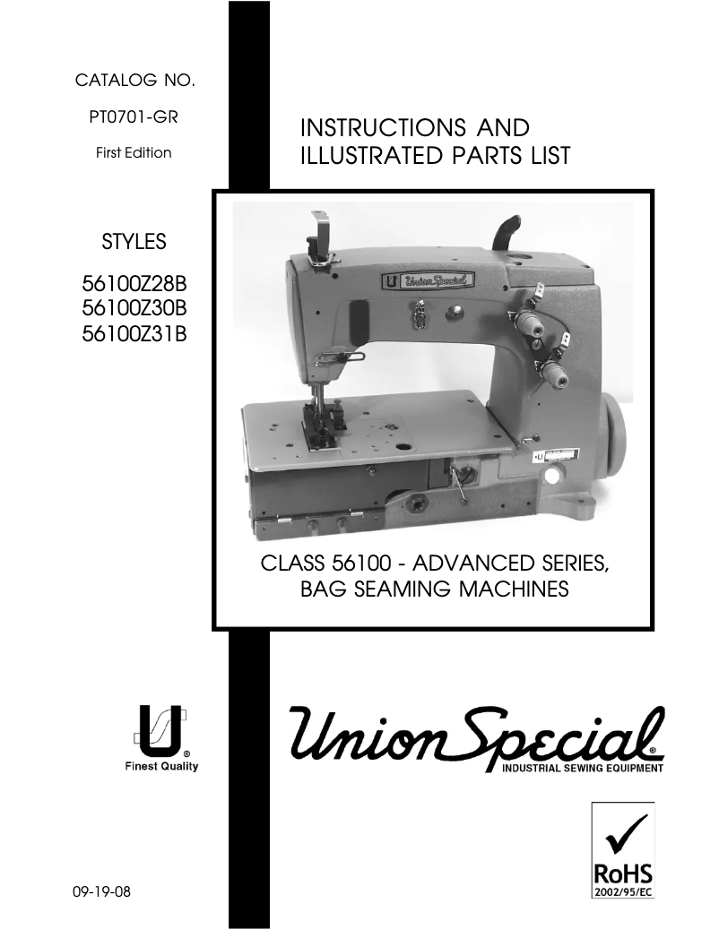 Page n°1 - Manuel utilisateur Union Special 56100Z30B