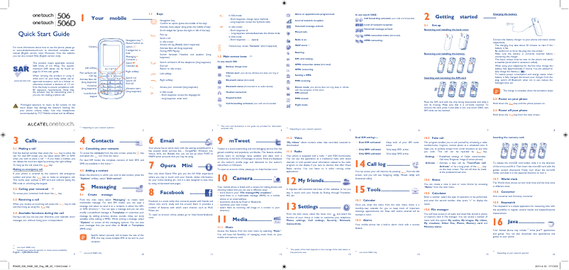 Page n°1 - Guide de démarrage rapide Alcatel One Touch 506D