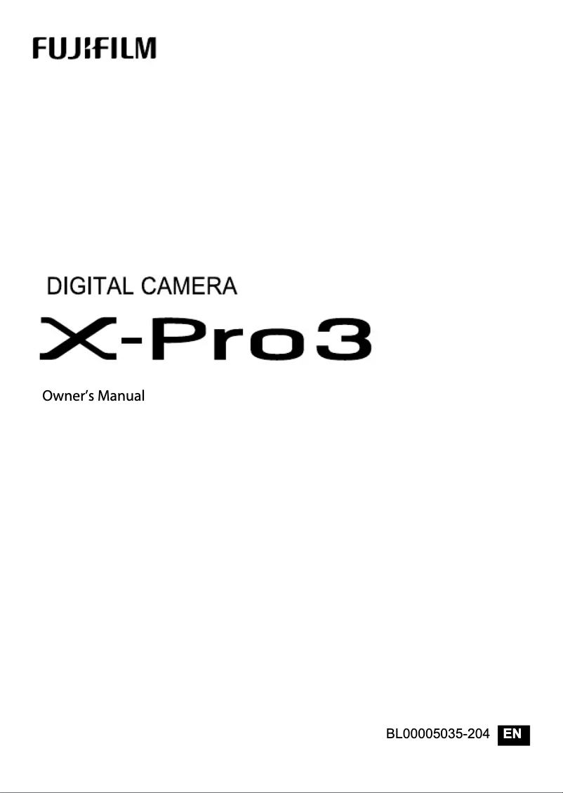 Page n°1 - Manuel utilisateur Fujifilm X-Pro3