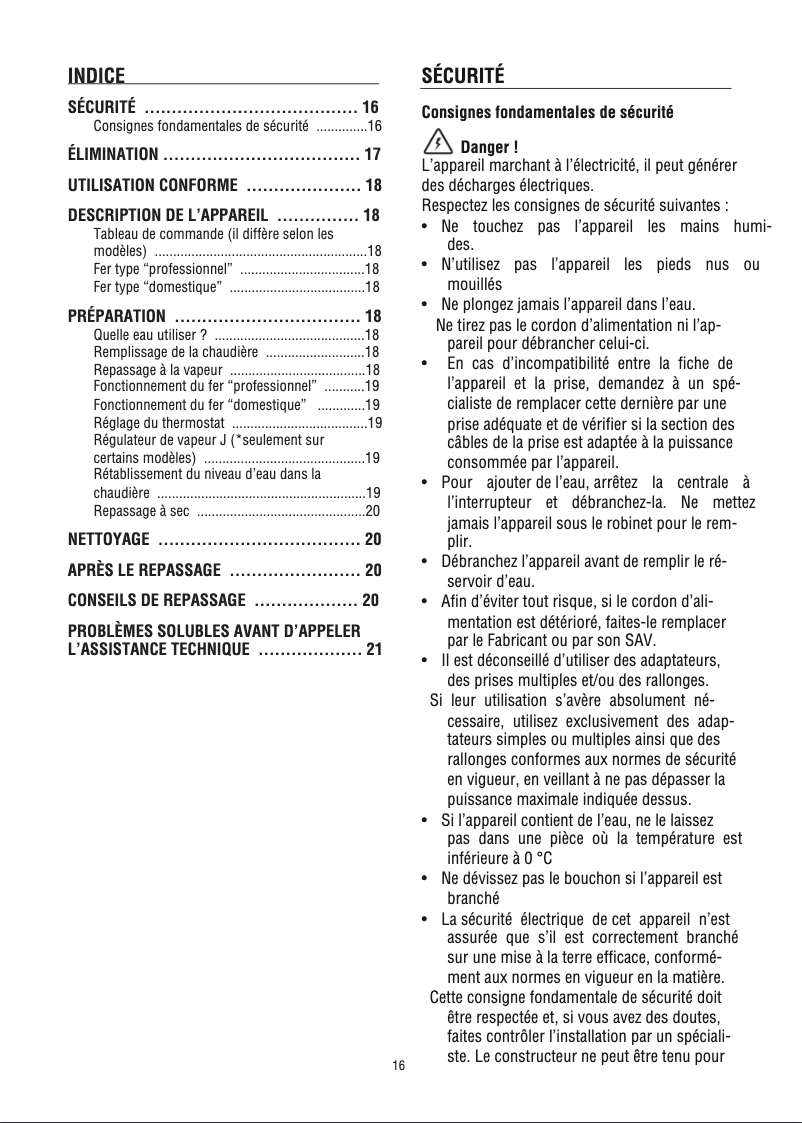 Page 1 de la notice Manuel utilisateur DeLonghi Stirella VVX1420