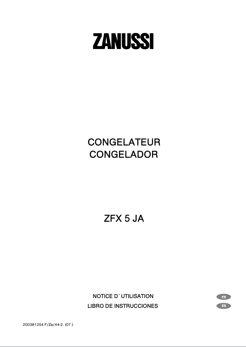 Image de la première page du manuel de l'appareil ZFX 5 JA