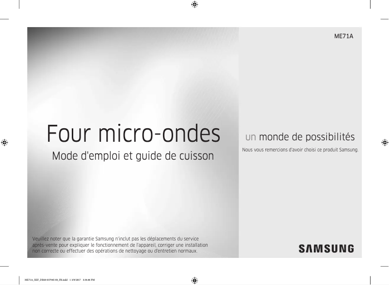 Page n°1 - Manuel utilisateur Samsung ME71A