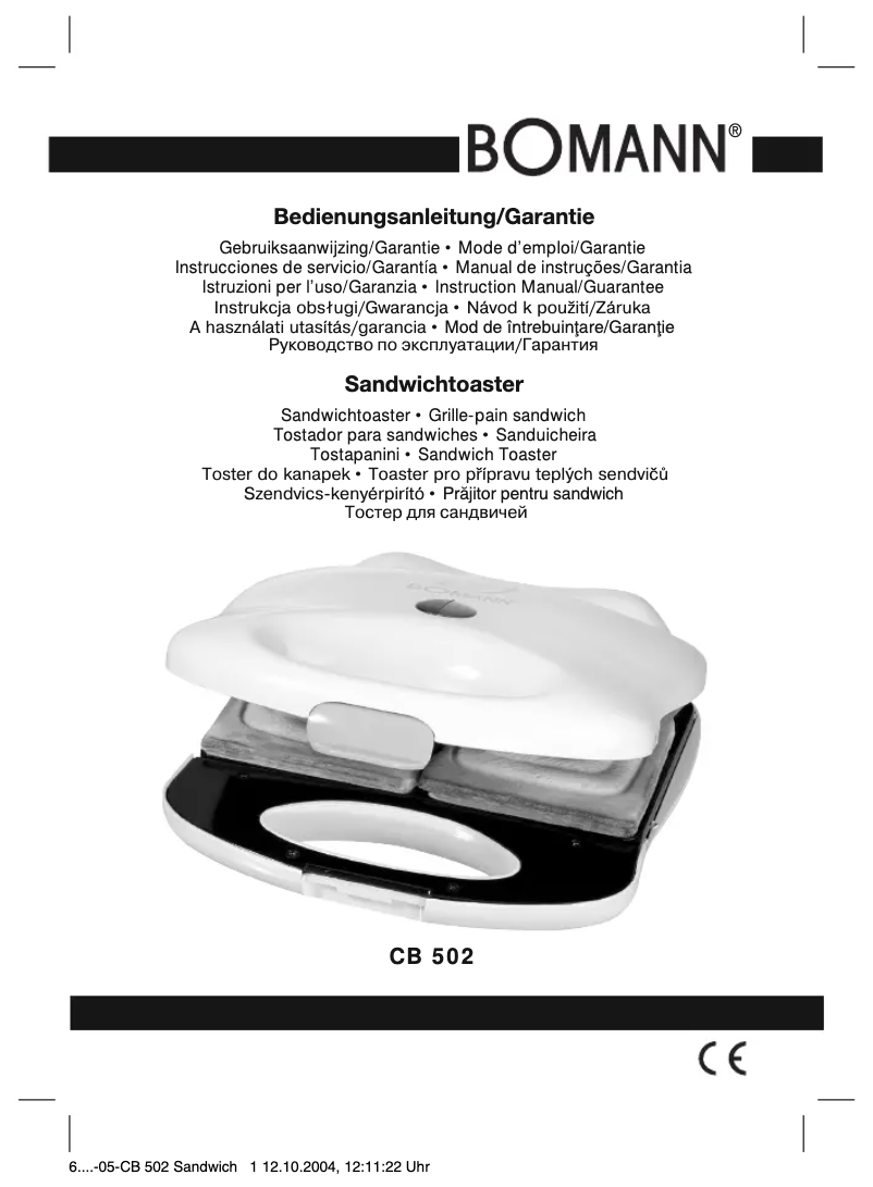Page 1 de la notice Manuel utilisateur Bomann CB 502