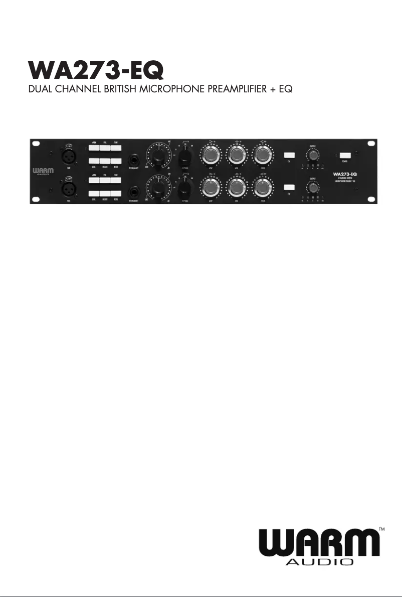 Page n°1 - Manuel utilisateur Warm Audio WA273-EQ