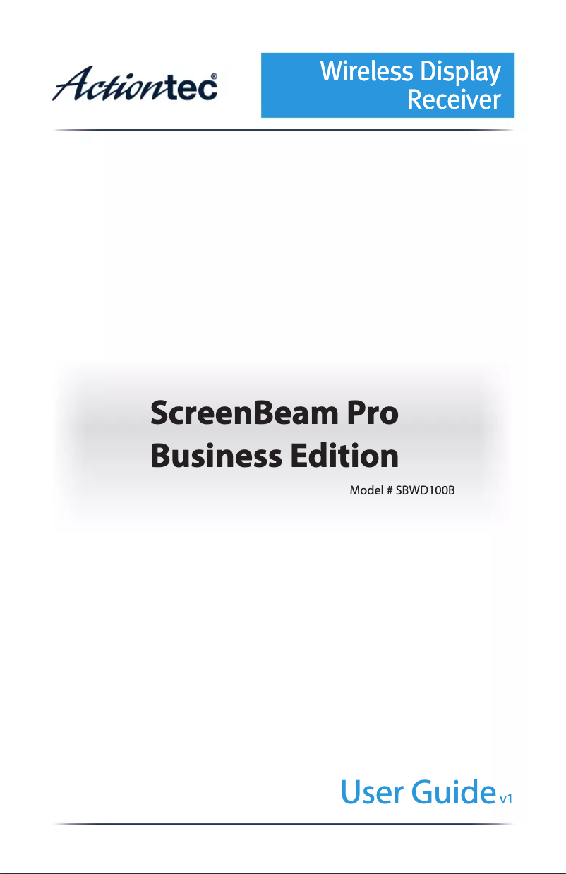 Page n°1 - Manuel utilisateur Actiontec ScreenBeam Pro Business Edition