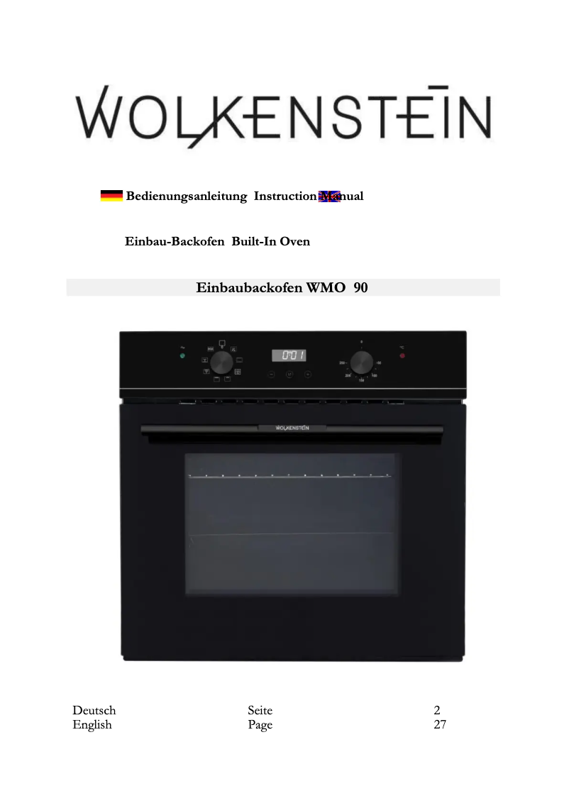 Page n°1 - Manuel utilisateur Wolkenstein WMO 90
