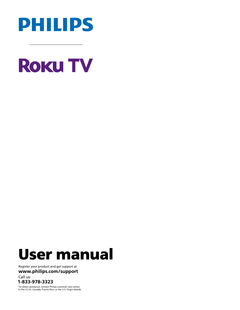 Page 1 de la notice Manuel utilisateur Philips Roku 65PUL7973
