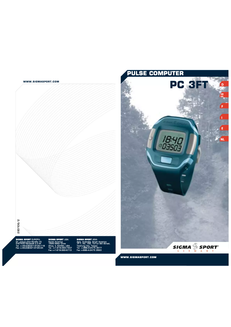 Página 1 del manual Manual de usuario Sigma PC 3FT