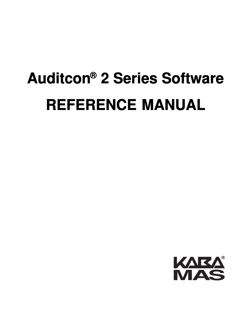 Page 1 de la notice Manuel utilisateur Dormakaba Auditcon 2