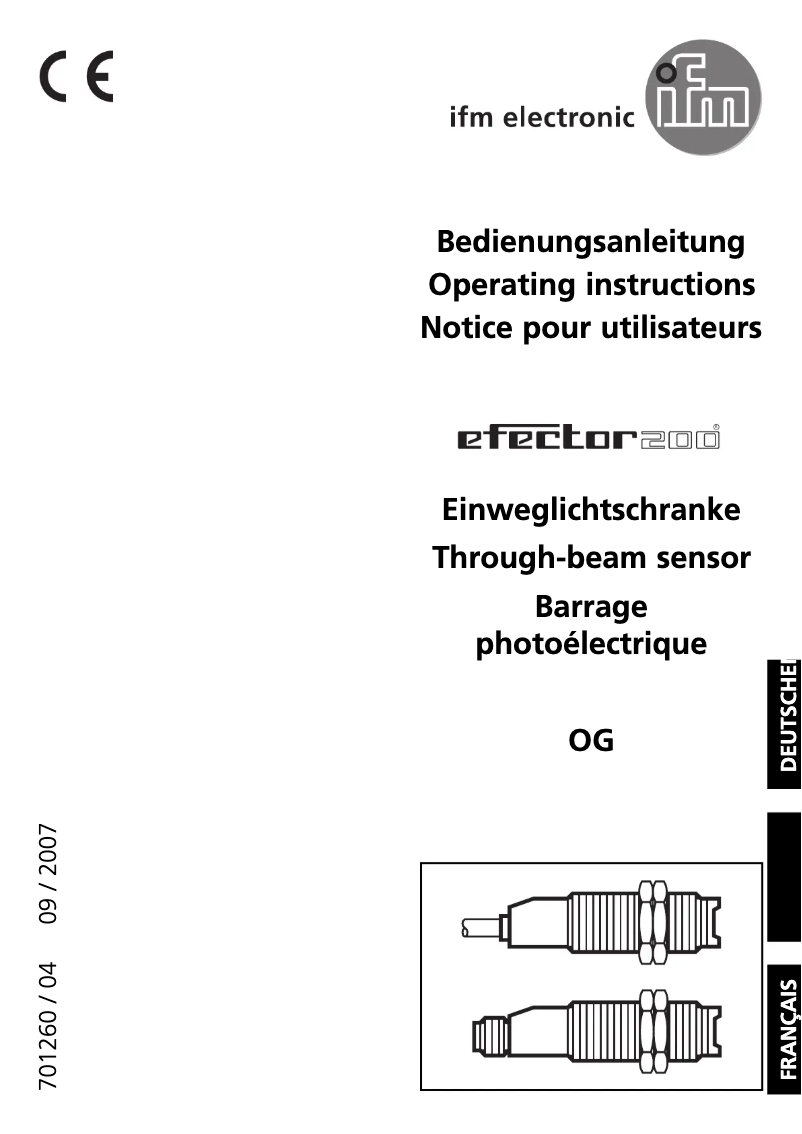 Page n°1 - Manuel utilisateur IFM OG0028