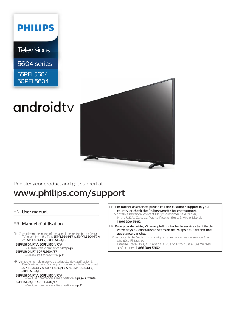 Page 1 of the manual User Manual Philips 50PFL5604