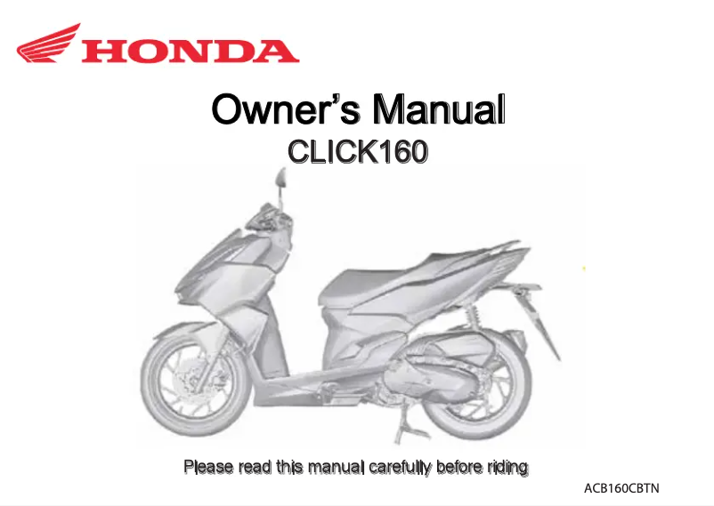 Page 1 de la notice Manuel utilisateur Honda CLICK160 (2022)
