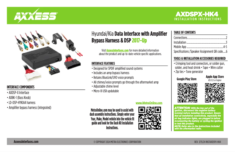 Page 1 de la notice Manuel utilisateur AXESS AXDSPX-HK4