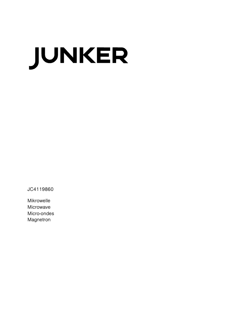Page n°1 - Manuel utilisateur Junker JC4119860