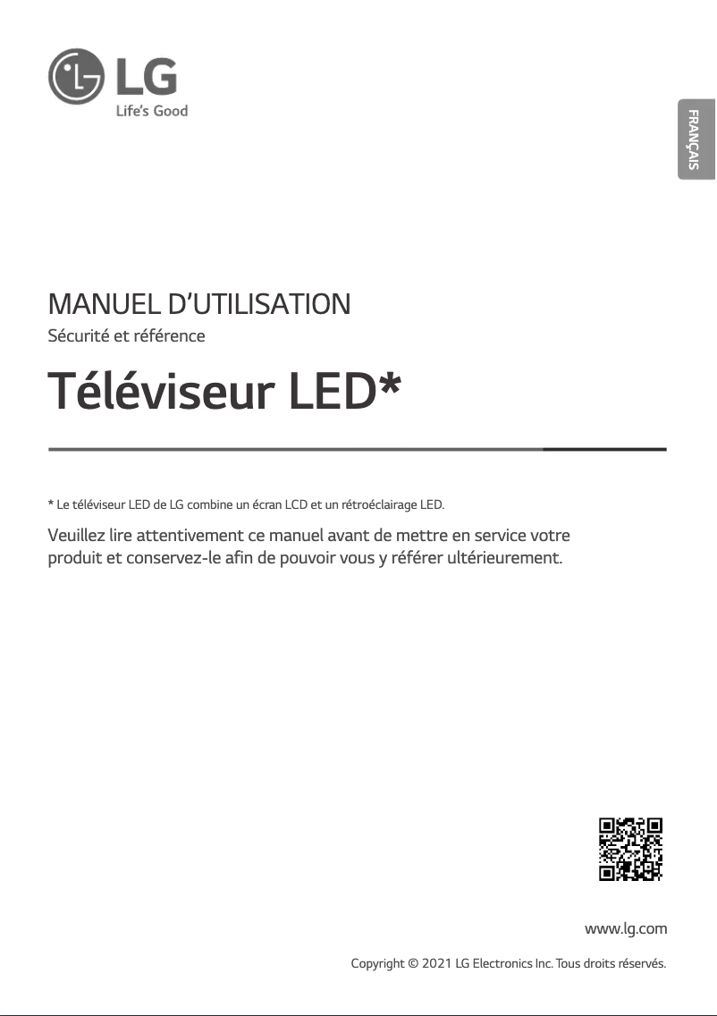 Page 1 de la notice Manuel utilisateur LG 43UP77006LB