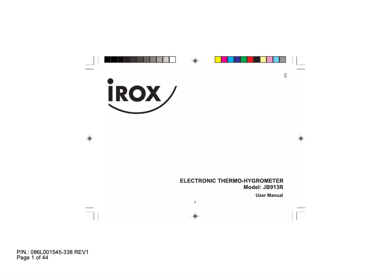 Page n°1 - Manuel utilisateur Irox JB913R
