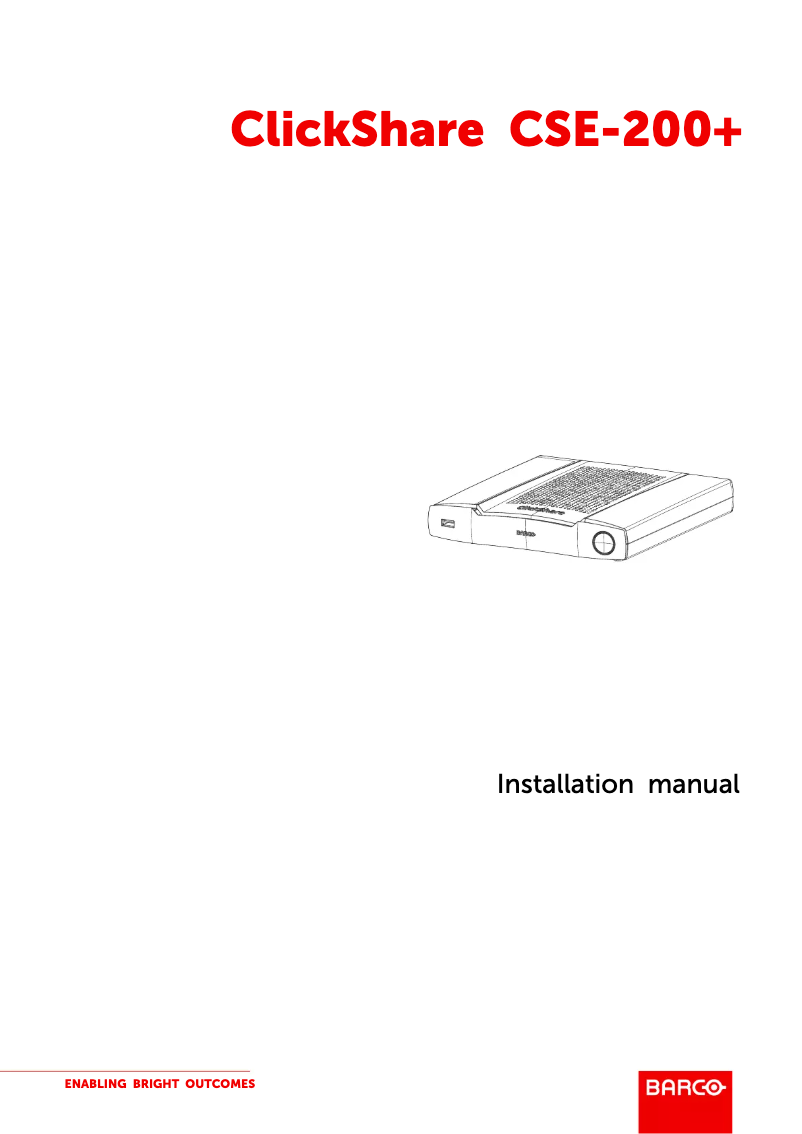 Page n°1 - Manuel utilisateur Barco ClickShare CSE-200 Plus